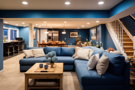 Beautiful modern interior design of living room background.の素材