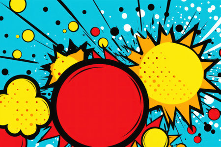 Comic bubble and dot pop art illustration background.の素材
