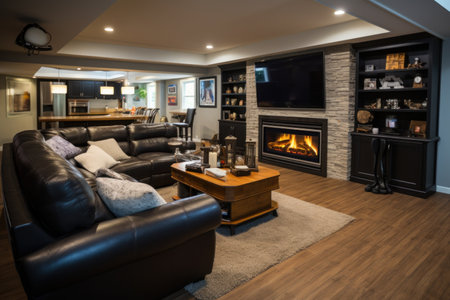 Beautiful modern interior design of living room background.の素材