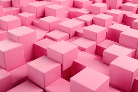 3d render abstract cubes shape colorful background.の素材