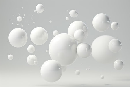 3d render of white particle on white backgrond.の素材