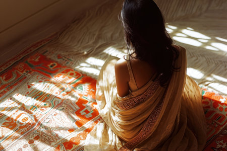 Protrait of young Indian wear traditonal Sari dress.の素材