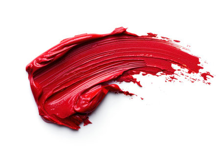 Abstract Red lipstick smear isolated on white background.の素材