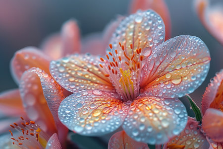 A serene and calming photograph capturing a minimalist floral background.の素材