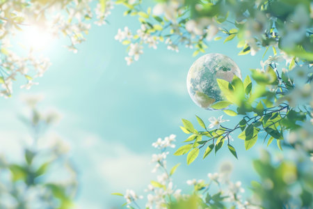 A minimalistic Earth Day background.and eco friendly design.の素材