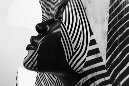 Black History Month concept featuring a geometric composition with bold shapes and patterns.の素材