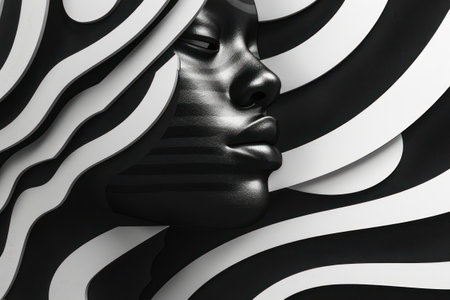 Black History Month concept featuring a geometric composition with bold shapes and patterns.の素材