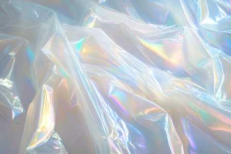 Holographic background with light refraction and iridescent effect.の素材