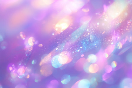 Abstract blurred background with white and pastel purple holographic lights.の素材