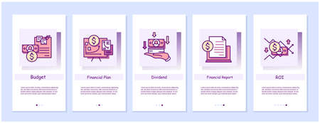 Money investment concept. vector template onboarding web screensのイラスト素材