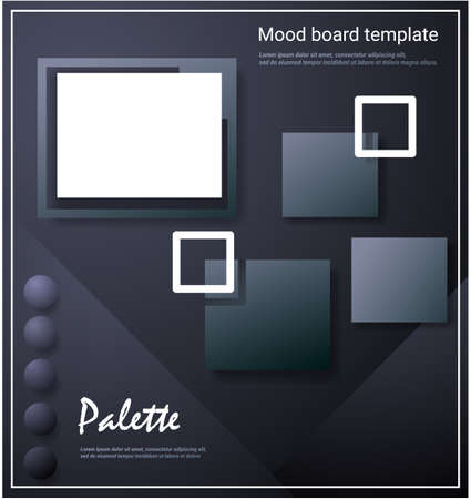 Dark, glossy rectangle spaces color mood board templateのイラスト素材