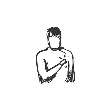 Honesty line icon.Moral character concept. Isolated vector illustrationのイラスト素材