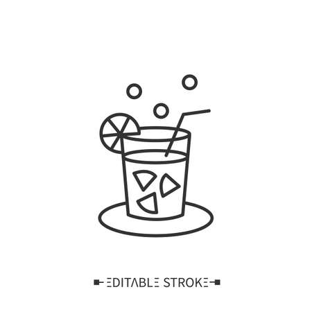 Caipirinha line icon. Editable illustrationのイラスト素材