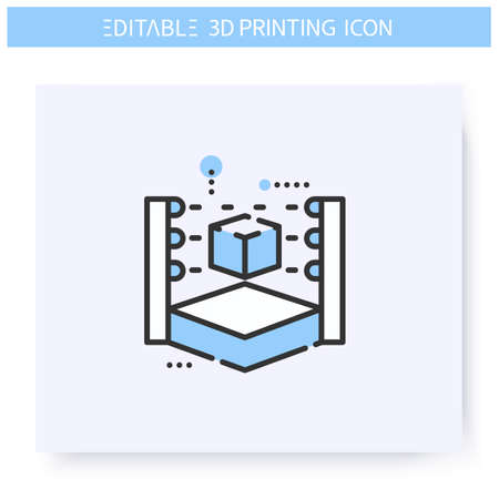 3d scanner line icon. Editable illustrationのイラスト素材
