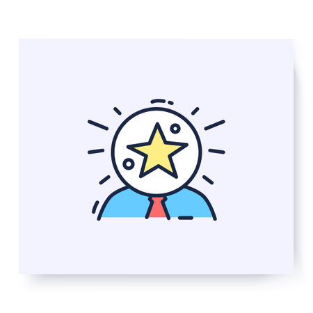 Brand awareness color icon. Vector illustrationのイラスト素材