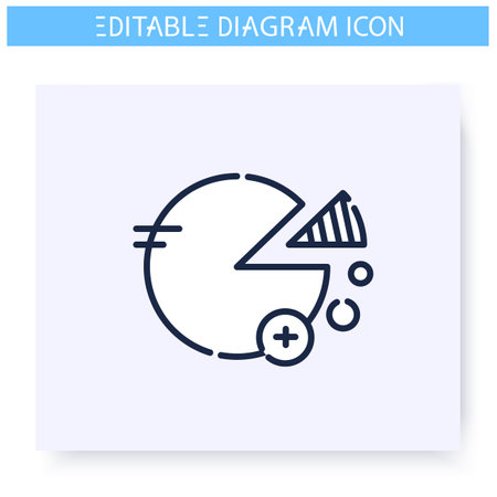 Pie chart line icon. Editable illustrationのイラスト素材