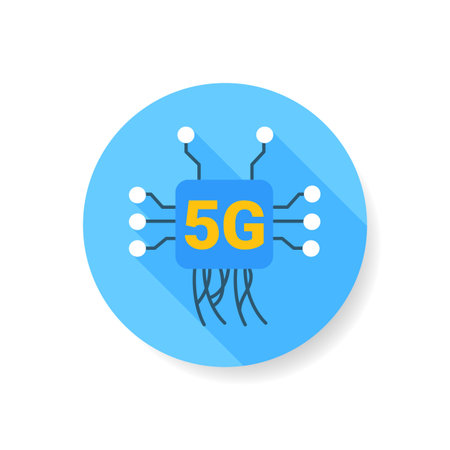 5G network flat icon. Color illustration