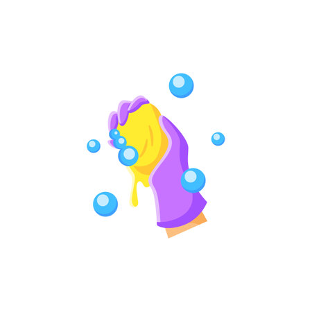 Wet cleaning flat icon. Color illustrationのイラスト素材