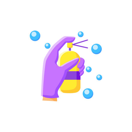 Cleaning spray flat icon. Color illustrationのイラスト素材