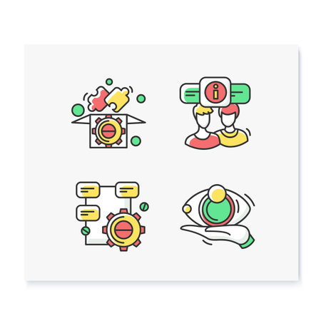 Creative process color icons setのイラスト素材