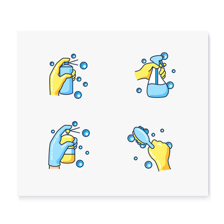 Surface wiping color icons setのイラスト素材