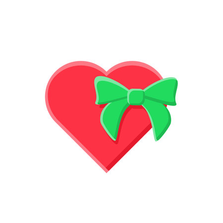 Heart shape present flat iconのイラスト素材