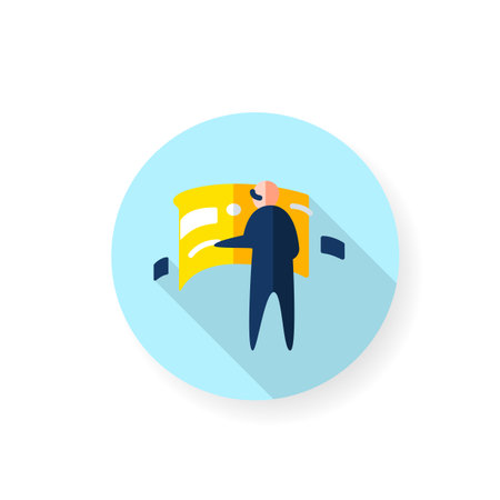 Virtual reality in workflow flat iconのイラスト素材