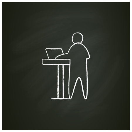 Work standing chalk iconのイラスト素材