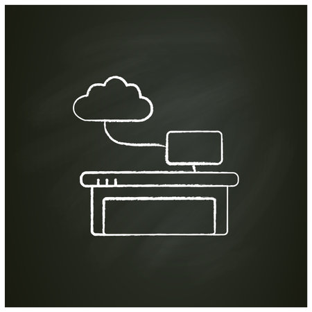 Work data cloud storage chalk iconのイラスト素材