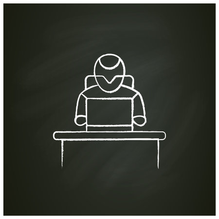 Office robot chalk iconのイラスト素材