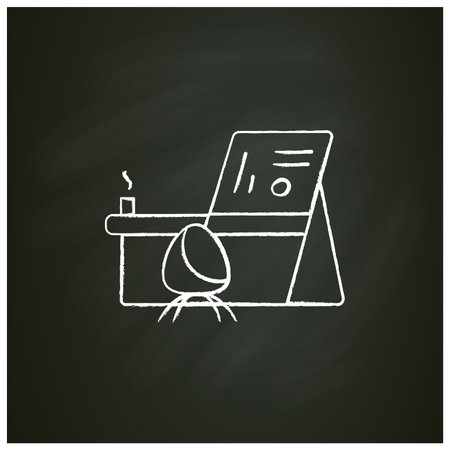 Office modular furniture chalk iconのイラスト素材