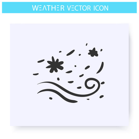 Blowing snow icon. Blizzard. Snowy windのイラスト素材