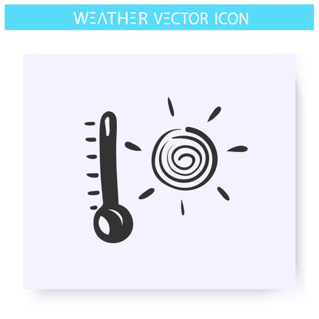 Heat icon. Hot weather. High temperature outdoorsのイラスト素材