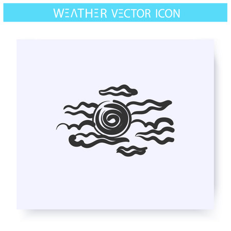 Haze icon. Foggy weather. Sun in fogのイラスト素材
