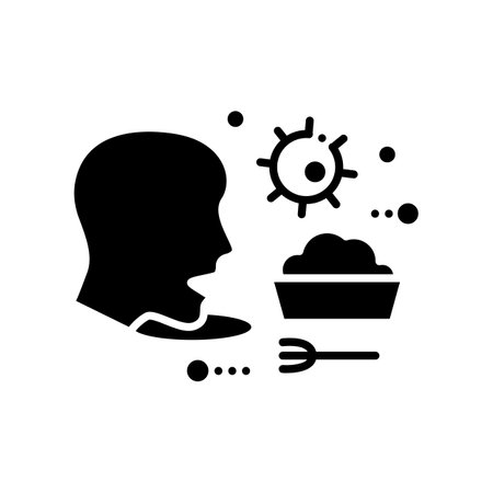 Food infection glyph iconのイラスト素材