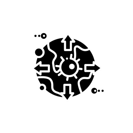 Global virus spread glyph iconのイラスト素材