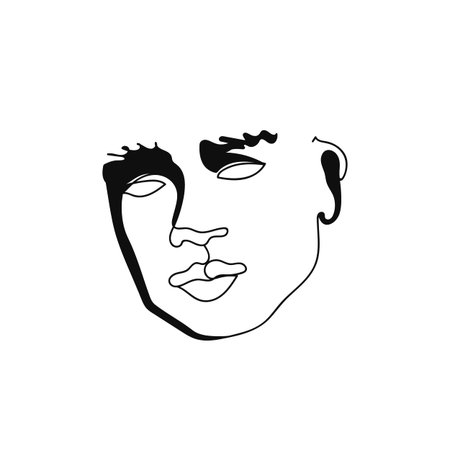 Gorgeous portrait continuous silhouette artのイラスト素材