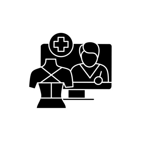 Online trauma care glyph iconのイラスト素材