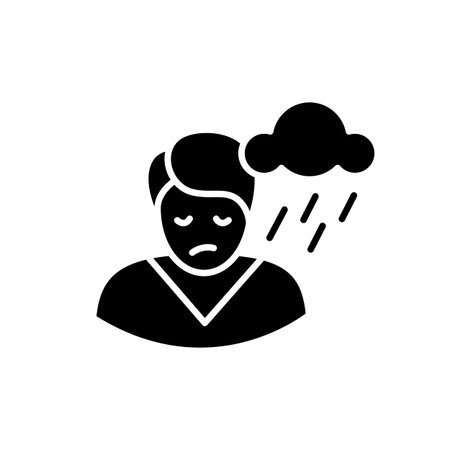 Depression glyph iconのイラスト素材
