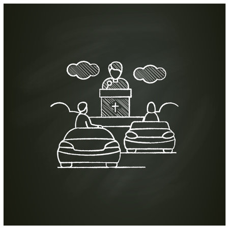 Church service chalk iconのイラスト素材