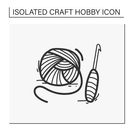 Crochet basics hand drawn iconのイラスト素材