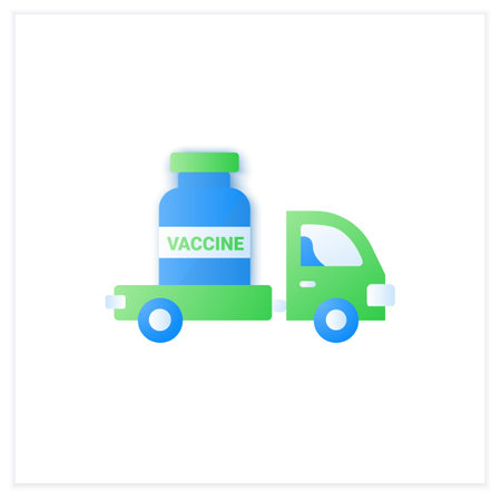 Vaccine delivery flat iconのイラスト素材