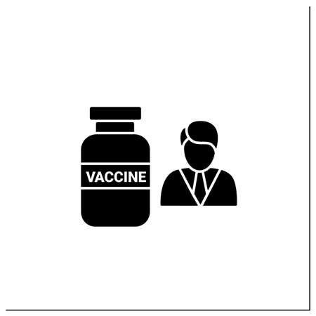 Vaccine expert glyph iconのイラスト素材