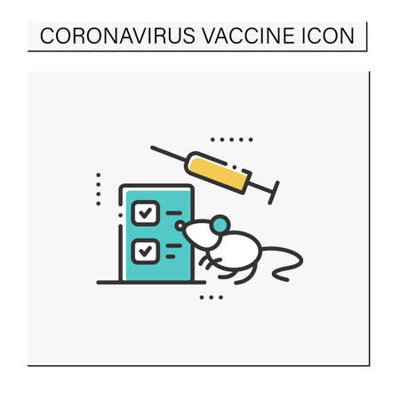 Animal testing color iconのイラスト素材