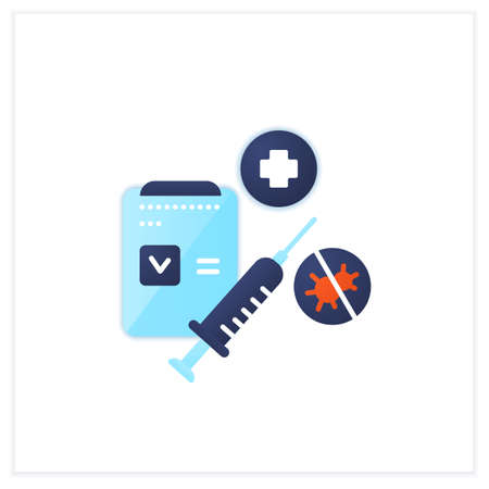 Vaccination passport flat iconのイラスト素材