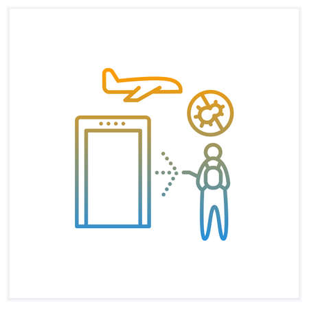 Sanitization airport gradient iconのイラスト素材