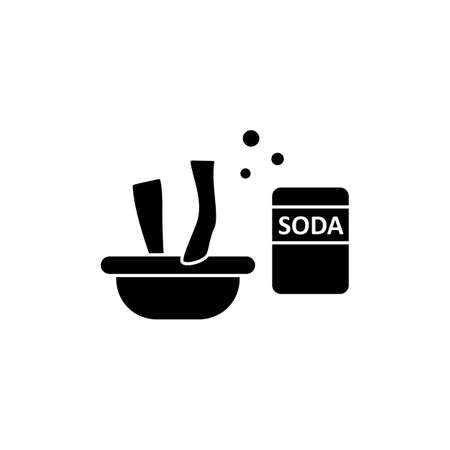 Exfoliating foot soak glyph iconのイラスト素材