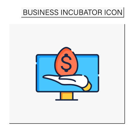 Virtual business incubator color iconのイラスト素材
