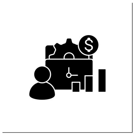 Management of business glyph iconのイラスト素材