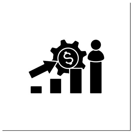 Growth business glyph iconのイラスト素材